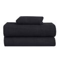 thumbnail image 1 of RUVANTI Polar Fleece Sheet Set Twin Size – Ultra Soft Plush Bed Sheets, Double Brushed Anti-Pilling Finish, Warm Cozy Winter Bedding with 15-Inch Deep Pocket, 3 Piece Set, Luxe Black, 1 of 9