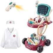 RUVINCE Doctor Medical Play Set for Kids, 30-Piece Kids Doctor Set w/ Cart