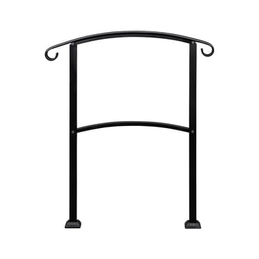 SPACEEUP Matte Black Wrought Iron Handrail For Outdoor Steps India | Ubuy