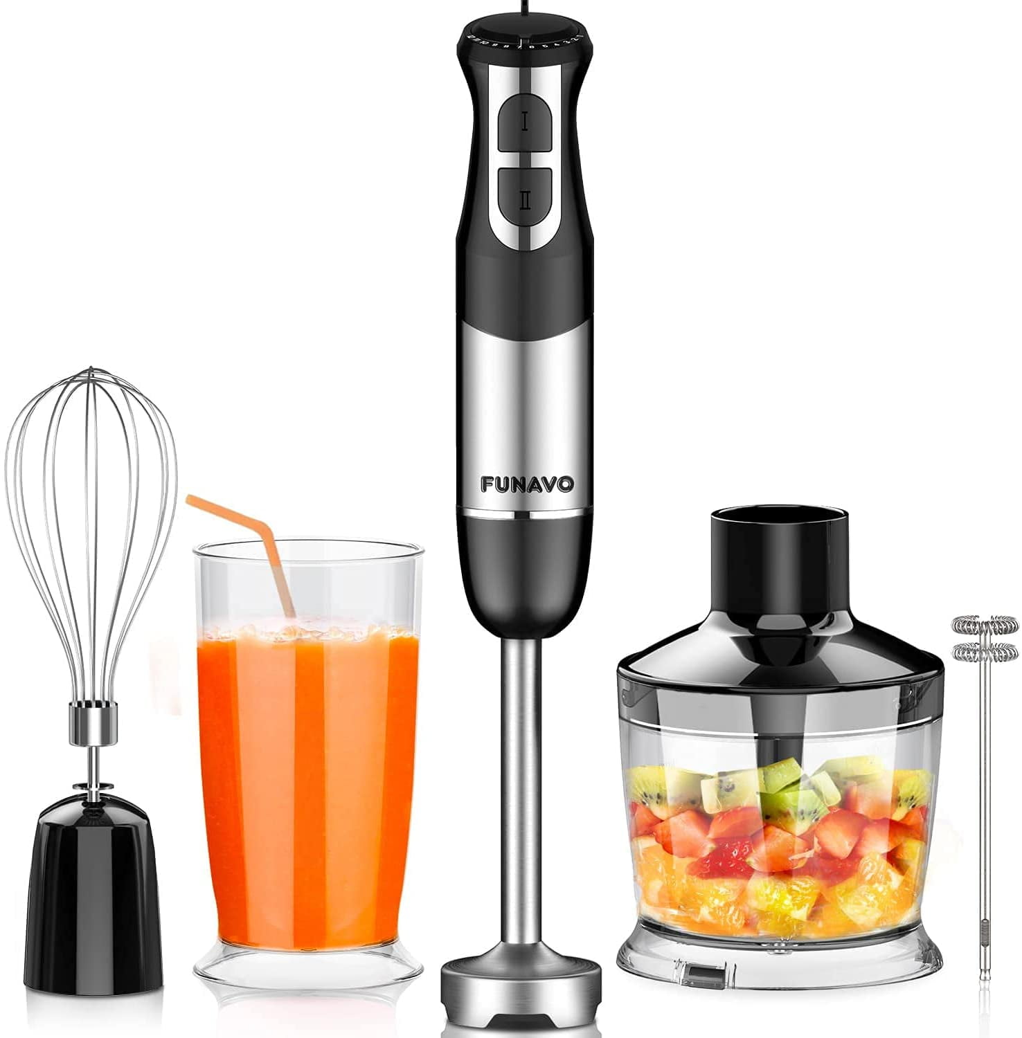 RUXAN Hand Blender, 800W 5in1 Immersion Hand Blender,12Speed Multi