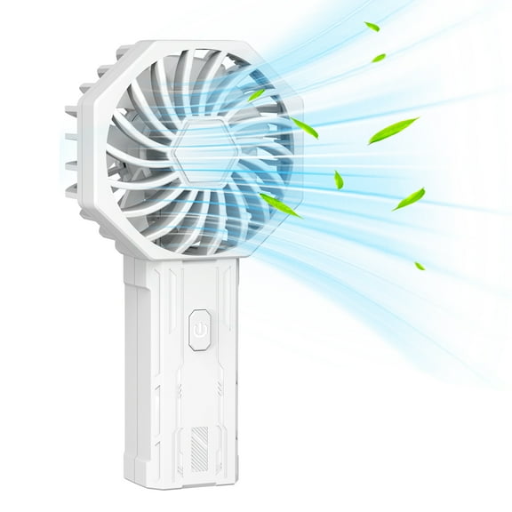 RUXAN Small Fan Handheld, Battery Operated Fan, Rechargeable Mini Personal Fan for Outdoor,Home,Travel, White