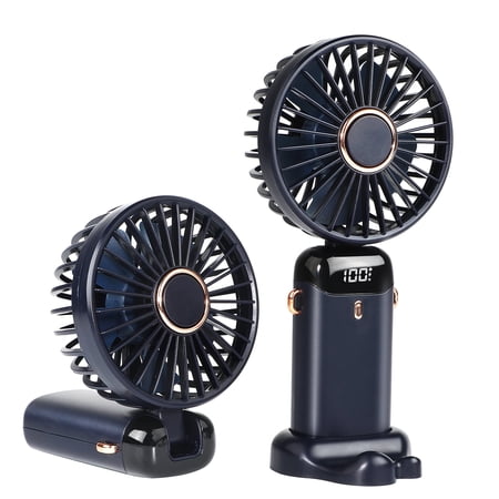 RUXAN Portable Fan- Handheld, 5 Speeds, 5000mAh Power, Adjustable Personal Fans for Travel, Camping, Blue