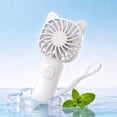 thumbnail image 1 of Mini Portable Handheld Fan with 7-Color LED Light, Rechargeable Personal Fan, 3 Speeds Small Pocket Fan, Lightweight USB Desk Fan for Women, Men, Kids, Office, Travel, Camping, White, 1 of 13
