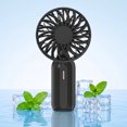 thumbnail image 1 of RUXAN Mini Portable Fan - Rechargeable Handheld Fan, 7 Color LED Lights, 3 Speeds Personal Small Pocket Fan for Travel, Makeup, Eyelash Extensions, Kids, Girls, Women - Black, 1 of 13