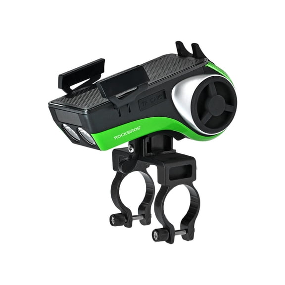 RUYIQUQU Bike Bluetooth Speaker with Front Light and Phone Holder, Bicycle Handlebar Audio System, Wireless Cycling Speaker, Flashlight and Smartphone Mount for MTB Road Bikes