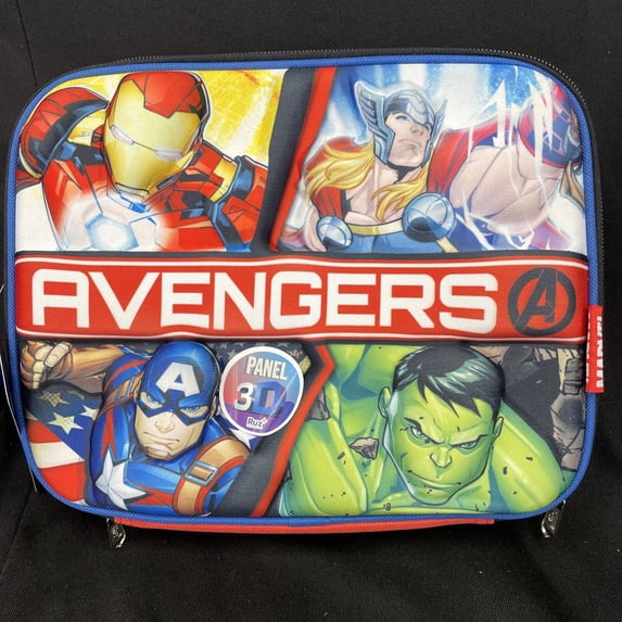 Marvel Avengers 3D Panel Insulated Lunch Bag Zip Closure & Adjustable Strap