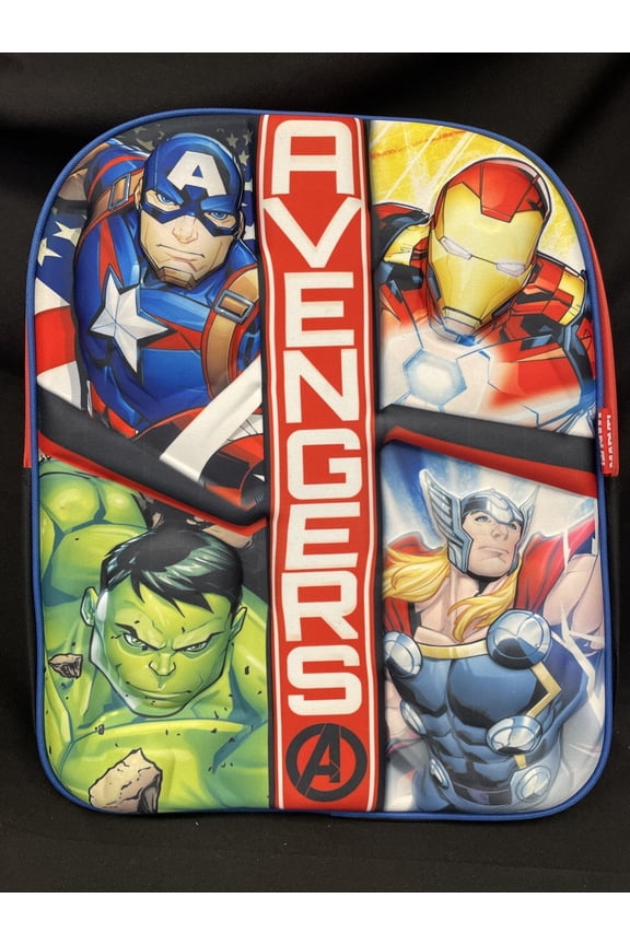 Marvel Avengers 3D 4 Heroes 1 Zip Compartment Adjustable Straps Backpack