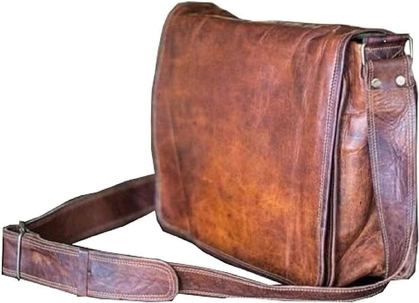 Ruzioon Genuine Goat Leather Crossbody Purse For Women - Vintage Shoulder Satchel Bag, Brown - View #2