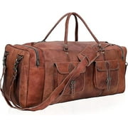 RUZIOON 30 inch Large duffel bags for men hold all leather travel bag overnight gym sports weekend bag