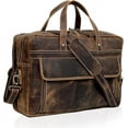thumbnail image 1 of RUZIOON Full Grain Leather Briefcase For Men Business Travel Fits 17'' Laptop Messenger Bag Office Briefcase Crossbody Travel Bag For Men, 1 of 7