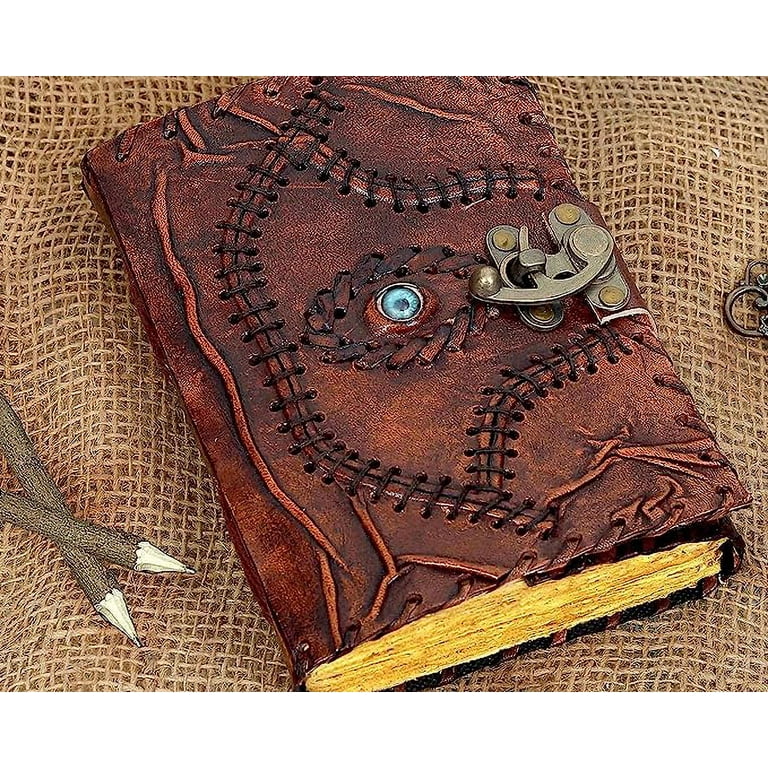 RUZIOON Hocus Pocus Spell Book: Vintage Leather Journal with Lock 