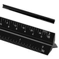 thumbnail image 1 of RUseeN 12'' Architectural Scaling Ruler, Imperial Architectural Scaling Tools, Engineering Drafting Construction Drawing Blueprints Triangular Architect Scaling Rulers (Black), 1 of 7
