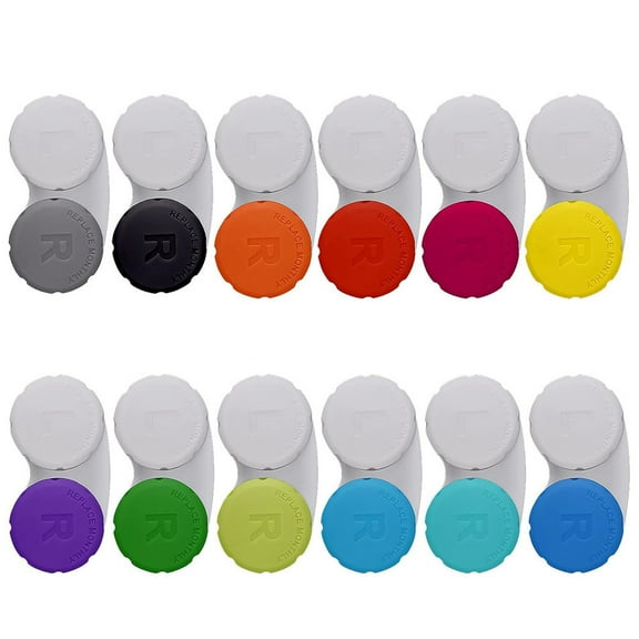RUseeN 12 PCS Contact Lens Case, Colorful Contact Lens Box Left/Right Eyes Holder Container, Outdoor Mini Contact Lens Soak Storage Kit for Travel&Home (Multicolor)