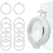 RUseeN 12 Piece Rubber Seals Rings for Glass, Airtight Silicone Replacement Gasket, Leakproof Silicone Gasket Sealing Rings for Mason Jars, Elastic and Fits Most Sizes White