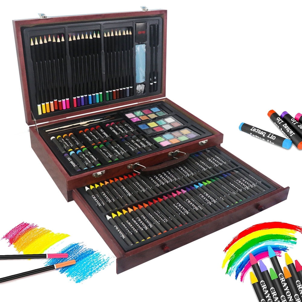 143-Piece Deluxe Wooden Art Set for Kids and Adults