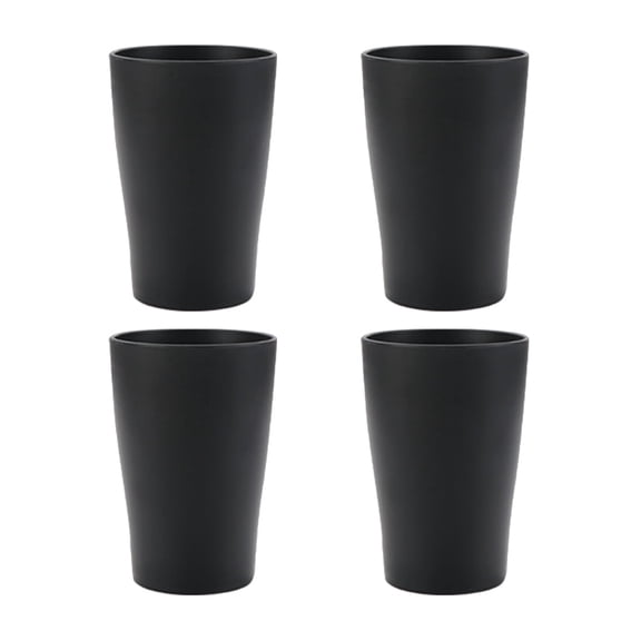 RUseeN 16 Oz Wheat Straw Drinking Cups, Set of 4 Small Plastic Cups Reusable, BPA Free Unbreakable Water Cups for Kitchen and Dining, Dishwasher and Microwave Safe