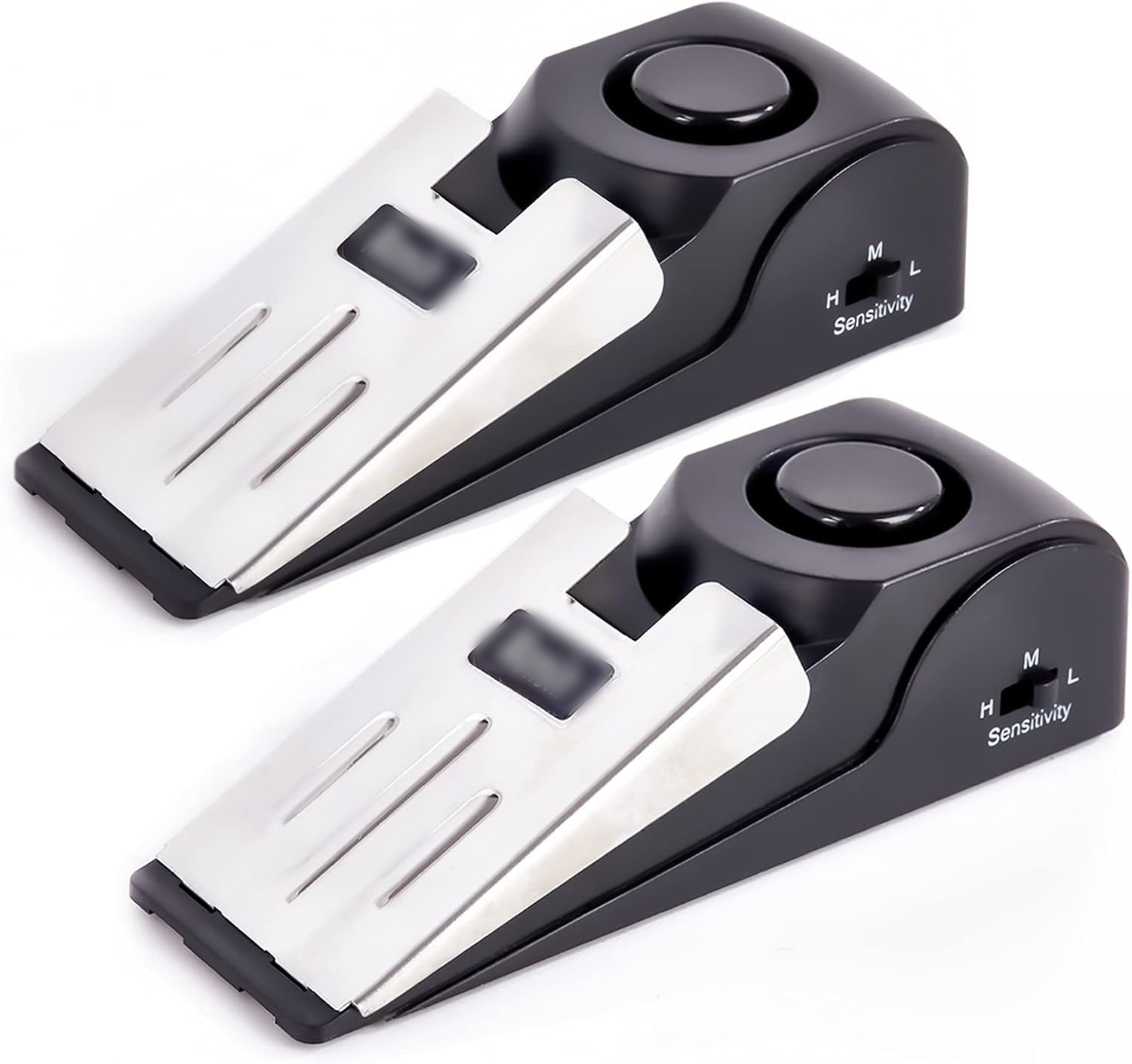 RUseeN 2 Pack Door Stop Alarm, Door Stopper with 120DB Security Alarm, Floor Wedge Door Stop Siren, Door Security Devices for Traveling, Apartment, Hotel and Home, Black