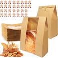 thumbnail image 1 of RUseeN 30 Pack Large Bread Bags for Homemade Bread, Sourdough Bread Bags with Clear Window - Bonus 30 Pcs Seal Stickers, Kraft Bread Storage for Sourdough Sandwich Brea, 13.7''x8.2''x3.5'', 1 of 6
