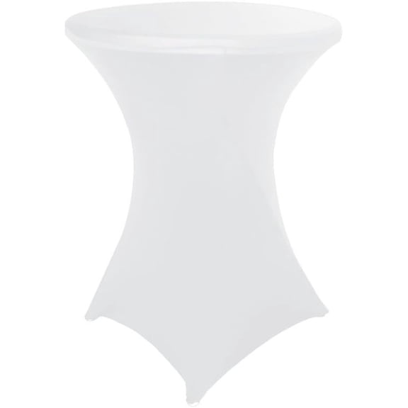 RUseeN 32x43 Inch Cocktail Table Cover Spandex Stretch Square Corners Tablecloth, White Cocktail Fitted High Top Table Cloth for Bar, Weddings, Birthday, Banquet, Outdoor Party