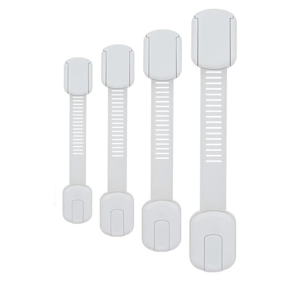 RUseeN 4 Pack Cabinet Locks Baby Proofing, Child Proof Drawer Locks, Multi-Purpose for Drawers, Fridge, Toilet Seat, Trash Can, Ideal Stocking Stuffers, White