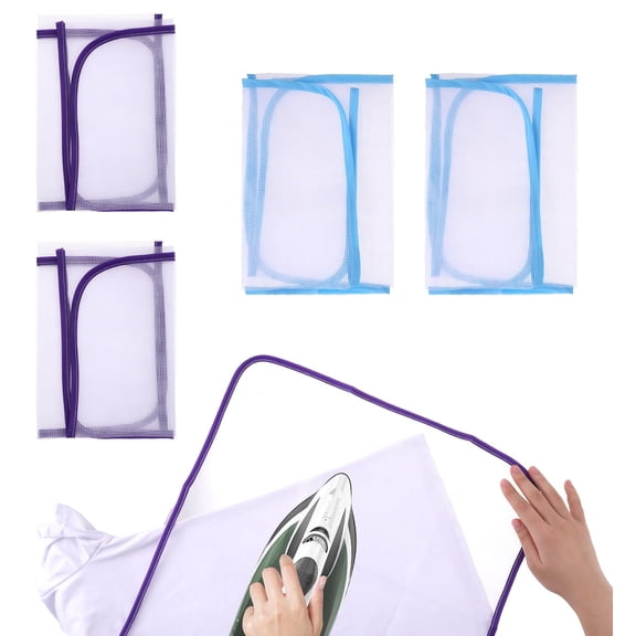 RUseeN 4 Pack Ironing Scorch Mesh Cloth Protective, Scorch-Saving Ironing Protector Insulation Pad Ironing Mesh Cloth Ironing Pad Ironing Fabric Protector Tool for Easy Ironing Sewing, Random color