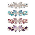 thumbnail image 1 of RUseeN 4 Pack Luxury Glitter Sparkly Jeweled Gems Crystal Butterfly Metal French Hair Barrettes Fancy Bling Alligator Snap Butterflies Hair Clips Headpieces Accessories for Women Girls, 1 of 7