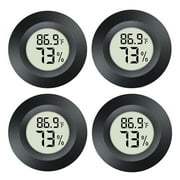 RUseeN 4 Pack Mini Digital Hygrometer Thermometer Gauge, Indoor Outdoor Temperature Humidity Meter for Greenhouse Humidors Incubators Reptile Terrarium Jars, Fahrenheit   or Celsius