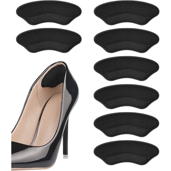 RUseeN 4 Pairs Heel Grips Liner Cushions Inserts for Loose Shoes, Heel Pads for Shoe Too Big Men Women, Shoe Fit Fillers, Prevent Heel Slip and Blister