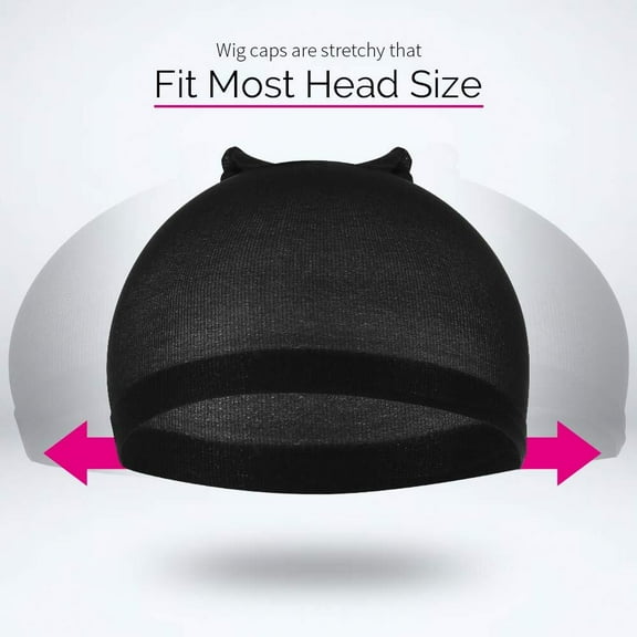 RUseeN 4 Pcs Black Stocking Wig Caps, Stretchy Nylon Wig Caps For Women Men