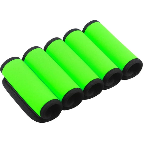 RUseeN 5 Pack Luggage Handle Wrap, Suitcase Tags identifiers for Travel Cute Luggage Tag for Cruise Travel Accessories for Airplane/ Flying, Bright Green