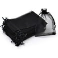 thumbnail image 1 of RUseeN 50Pcs Organza Bags 5x7 Inch, Black Halloween Treat Bags with Drawstrings, Mesh Jewelry Gift Bags Funeral Favor Halloween Party Candy Pouches, 1 of 6