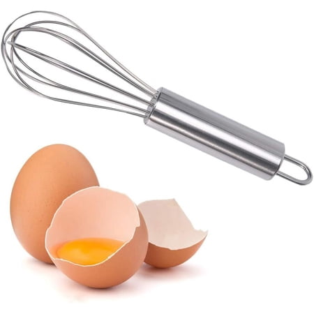 RUseeN 6 Inch Kitchen Whisks, Balloon Egg Beater Perfect for Blending, Whisking, Beating, Frothing Stirring Dishwasher Safe, Silver