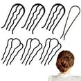 thumbnail image 1 of RUseeN 7 Piece Metal Hair Side Combs Hair Fork Clip Teeth Hair Pin Stick for Updo Bun, U Shape for Vintage Hairstyle Hair Accessories, Black, 1 of 7