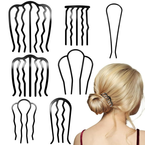 RUseeN 7 Piece U-Shape Hair Combs, Teeth Hair Pins for Women's French Twist Updo and Bun Vintage Styling