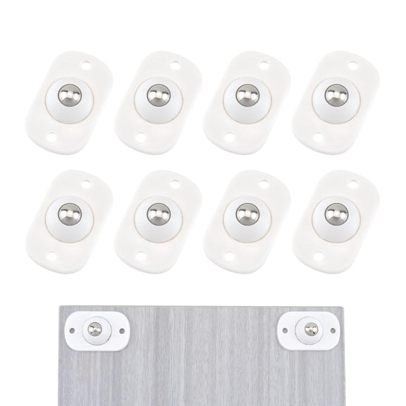 RUseeN 8PCS Self Adhesive Mini Swivel Caster Wheels, 360° Rotation Ball Caster, Stainless Steel Universal Wheel Ball Transfers Pasted on The Bottom of Storage Box Small Furniture DIY Toys