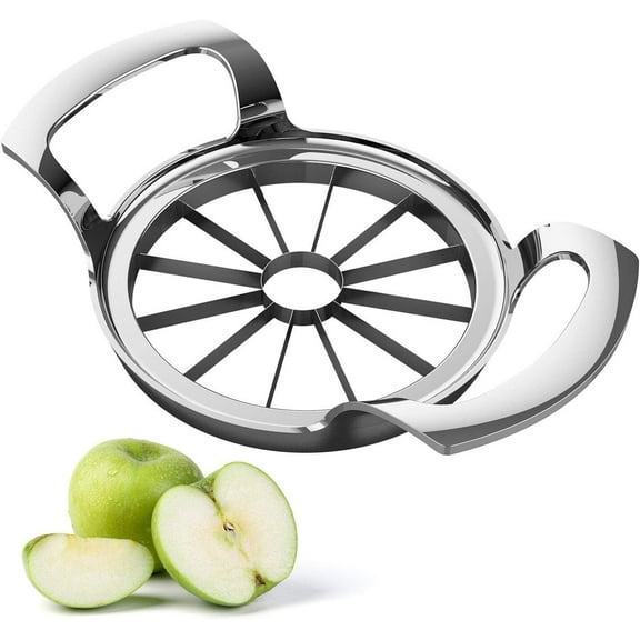 RUseeN Apple Cutter Slicer, 12-Blade Extra Large Apple Corer, Easy to Use, Time-Saving, 4.72 Inch Heavy Duty Stainless Steel Apple Cutter and Divider