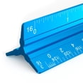 thumbnail image 1 of RUseeN Architectural Scale Ruler, 12” Imperial Aluminum Alloy Metal Architecture Measuring Tools, Engineering Drafting Construction Drawing Blueprints Triangular Architect Scaling Rulers (Blue), 1 of 7