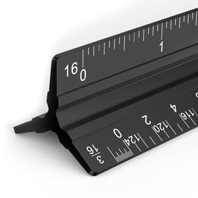 RUseeN Architectural Scaling Ruler, 12'' Imperial Architectural Scaling Tools, Engineering Drafting Construction Drawing Blueprints Triangular Architect Scaling Rulers (Black)