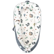 RUseeN Baby Lounger Pillow, Ultra Soft Cotton & Breathable Fiberfill High Quality Lounger, Portable Adjustable Floor Seat for Travel, Must Have Essentials Registry Search (Raccoon)