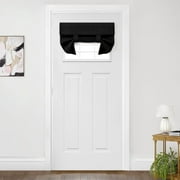 RUseeN Blackout Door Curtain - Window Shades Thermal Insulated Light Block French Curtain Tie up Shades Energy Efficient Door Blind, 26 x 20 inches, Black, 1 Pa