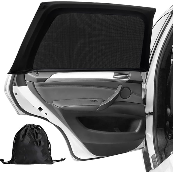 RUseeN Car Window Shades, 2 Pack Car Side Window Sun Shades,UV Protection Breathable Spandex Baby/Camping Window Covers,Universal Fit Most (99%) of Cars-Protect Privacy for Family (27.2"x39.8")