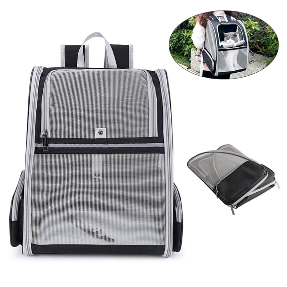 RUseeN Cat Backpack, Pet Carrier Backpack for Dogs and Cats,Puppies,Cat Backpack Carrier, Fully Ventilated Mesh,Airline Approved,Designed for Travel, Hiking, Walking & Outdoor Use
