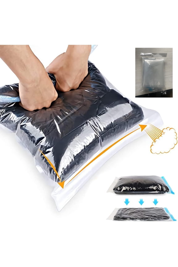 Compression Bags - Travel Accessories - 10 Pack Space Saver Bags - No Vacuum or Pump Needed - Vacuum Storage Bags for Travel Essentials - Home Packing-Organizers