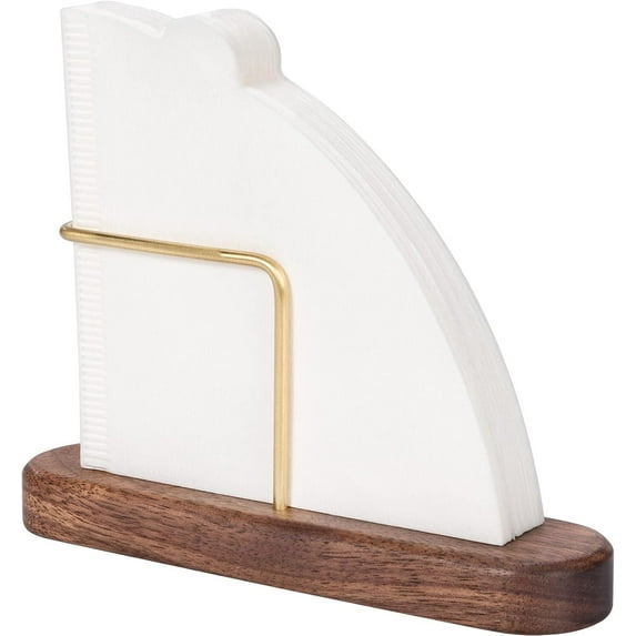 RUseeN Cone Coffee Filter Holder, Walnut Stand Coffee Filter Storage, Coffee Filter Container for V60 Paper Coffee Filters Size #01 and #02,1PCS