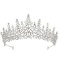thumbnail image 1 of RUseeN Crystal Wedding Tiara for Women, Royal Queen Crown,Rhinestone Princess Tiara Hair Accessories for Quinceanera Pageant Prom Birthday, Audrey, Silver, 1 of 8