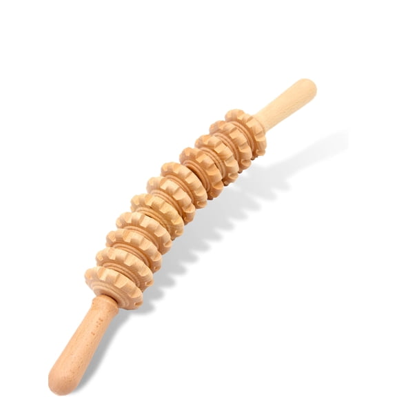 RUseeN Curved Wood Therapy Massage Roller Tools,Lymphatic Drainage, Cellulite Massage & Wooden Muscle Roller Stick for Waist and Thigh, Stomach Rolling Massager Tool
