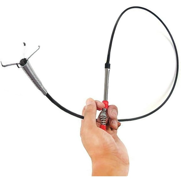 RUseeN Flexible Grabber Claw Pick Up Reacher Tool With 4 Claws Bendable Hose Pickup Reaching Assist Tool for Drains, Toilet, Hair Remover, Litter Pick, Home Sink (35.4 inch)