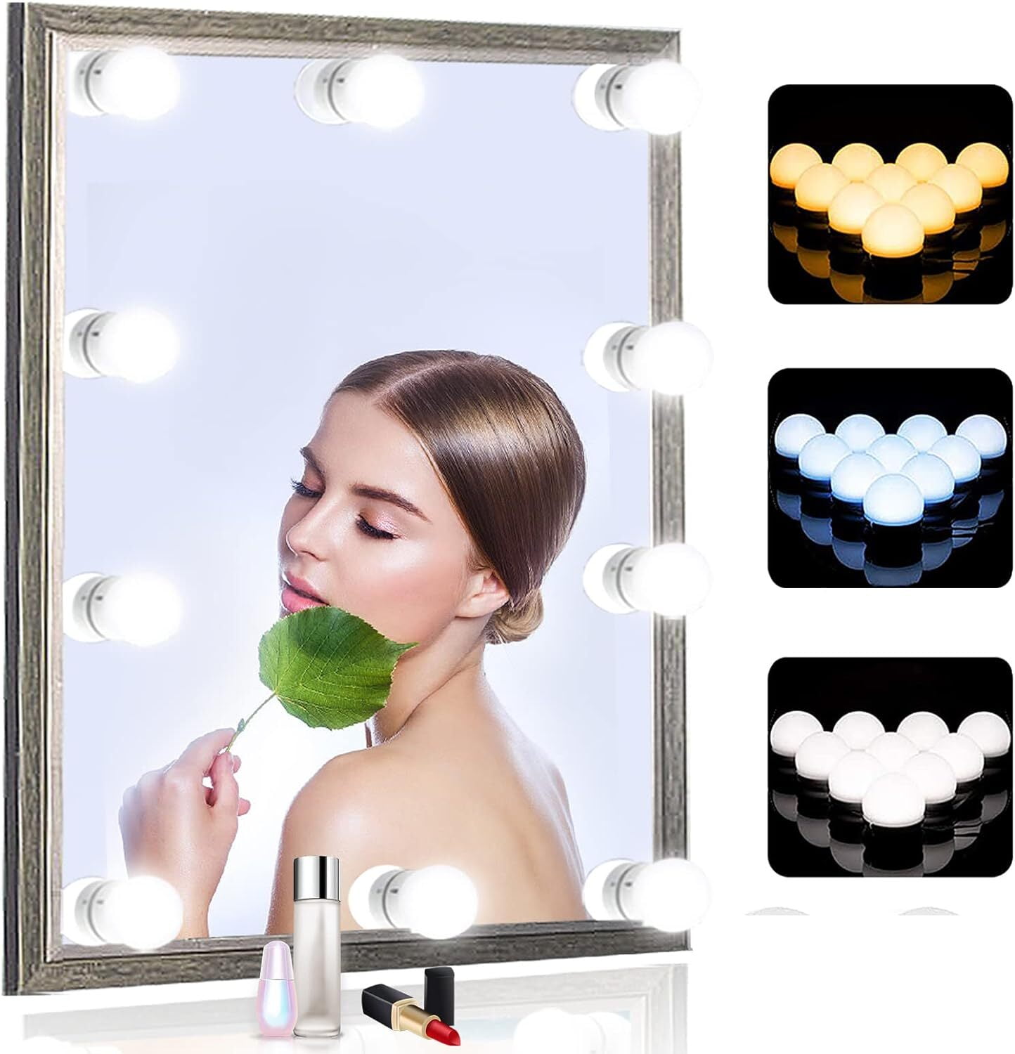 White Dimmable LED Vanity Mirror Lights with USB Cable