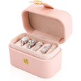 thumbnail image 1 of RUseeN Mini Travel Jewelry Case, Small Jewelry Travel Organizer Box Travel Essentials Christmas Gift for Women Girl, Pink, 1 of 7