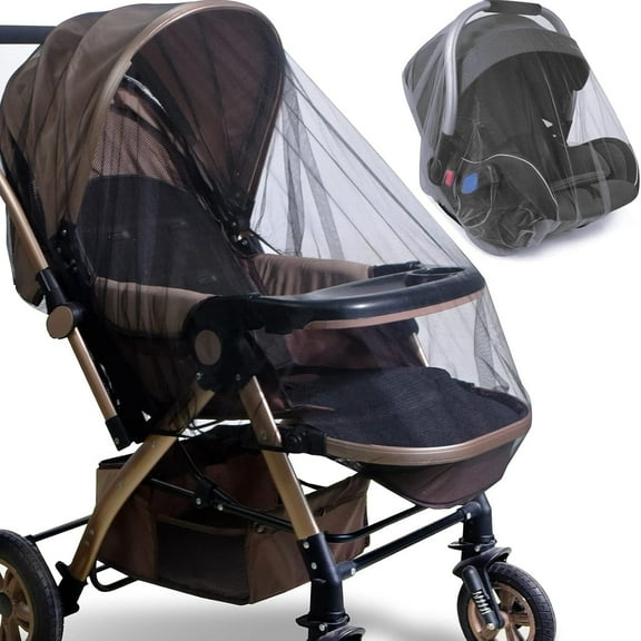 RUseeN Mosquito Net for Stroller Finest Holes Mesh Universal Size Stroller Bug Net, Breathable for Stroller, Playpen & Car Seat Available, Black